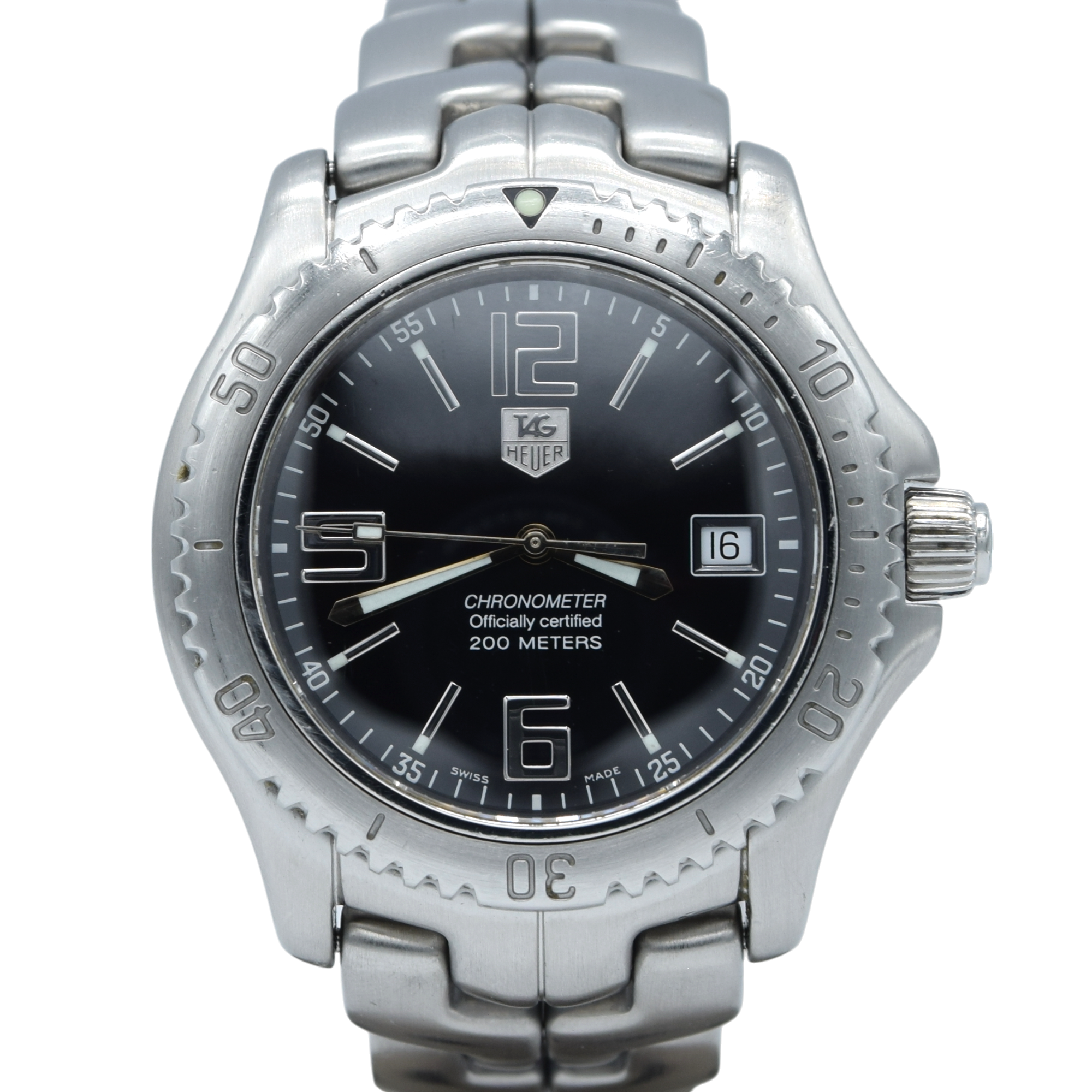 2000 TAG Heuer Link Date Automatic Chronometer Model WL5110 41mm Stainless Steel on Flip-Lock Bracelet with Box and Booklet