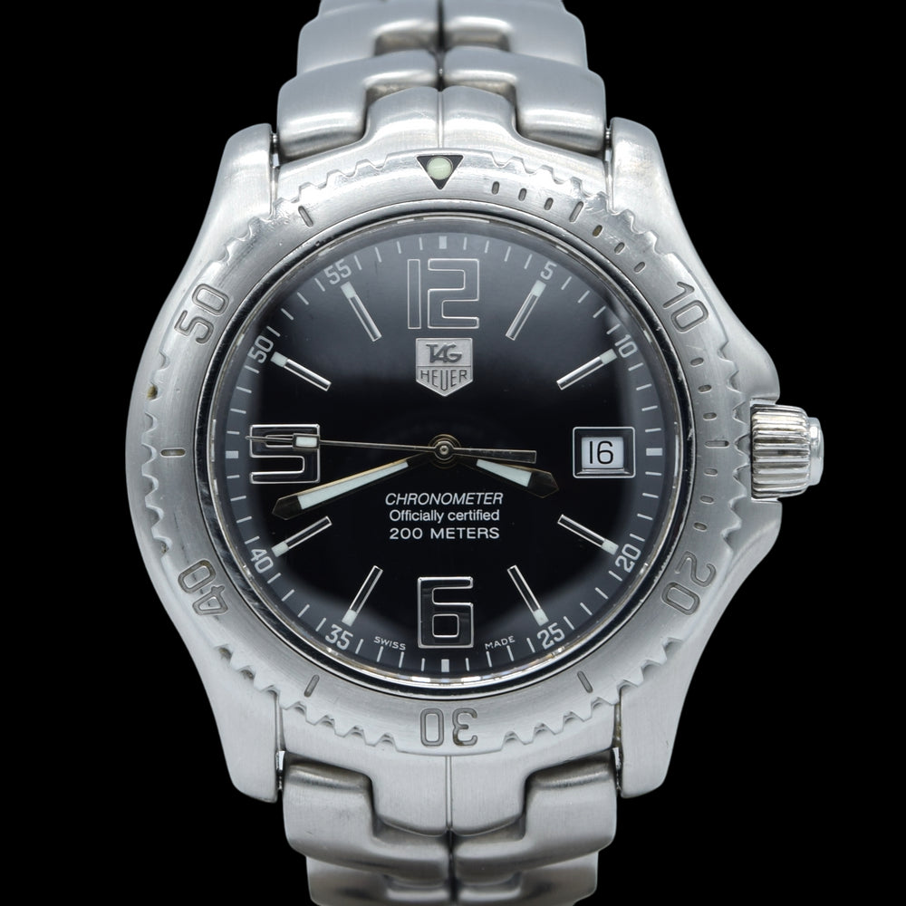 2000 TAG Heuer Link Date Automatic Chronometer Model WT5110 41mm Stainless Steel on Flip-Lock Bracelet with Box and Booklet