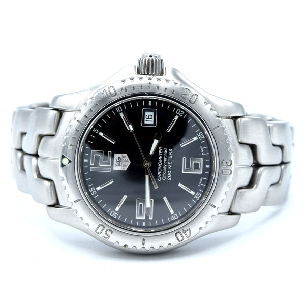 2000 TAG Heuer Link Date Automatic Chronometer Model WT5110 41mm Stainless Steel on Flip-Lock Bracelet with Box and Booklet
