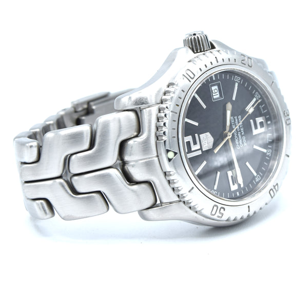2000 TAG Heuer Link Date Automatic Chronometer Model WT5110 41mm Stainless Steel on Flip-Lock Bracelet with Box and Booklet