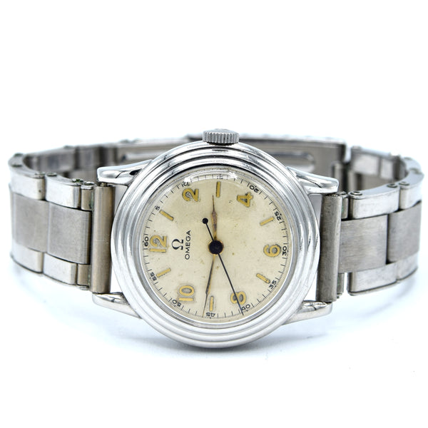 1934 Rare Omega Calatrava style stepped bezel watch in Stainless Steel with Bracelet option