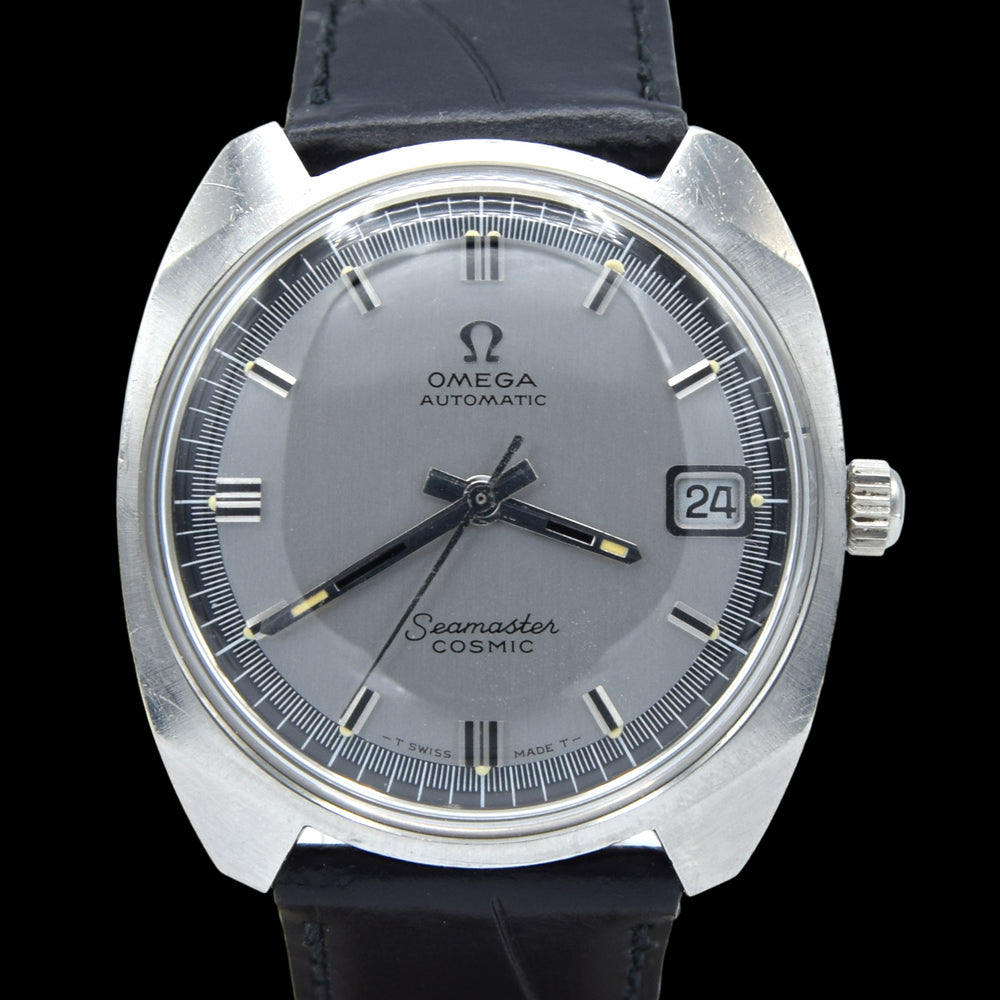 1968 Omega automatic cosmic date Model 166.022 in Stainless Steel Monocoque with two tone dial