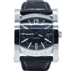 Bvlgari Assioma in Steel on Black Alligator Leather Strap with Blue Dial AA48S box & papers