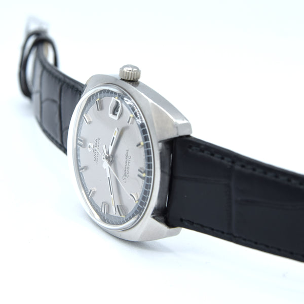 1968 Omega automatic cosmic date Model 166.022 in Stainless Steel Monocoque with two tone dial