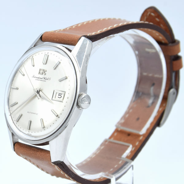 1968 International watch co automatic large wristwatch Ref. R820AD  Cal.8541B hacking cal in steel