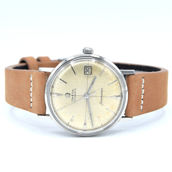 1961 Omega Seamaster date Automatic original crosshair patina silvered Dial Model 14770 Pre deville Cal 562