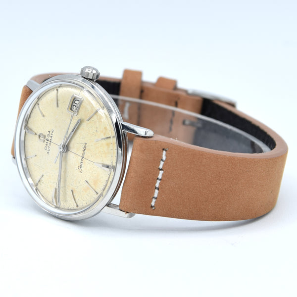 1961 Omega Seamaster date Automatic original crosshair patina silvered Dial Model 14770 Pre deville Cal 562
