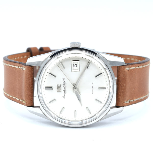 1968 International watch co automatic large wristwatch Ref. R820AD  Cal.8541B hacking cal in steel
