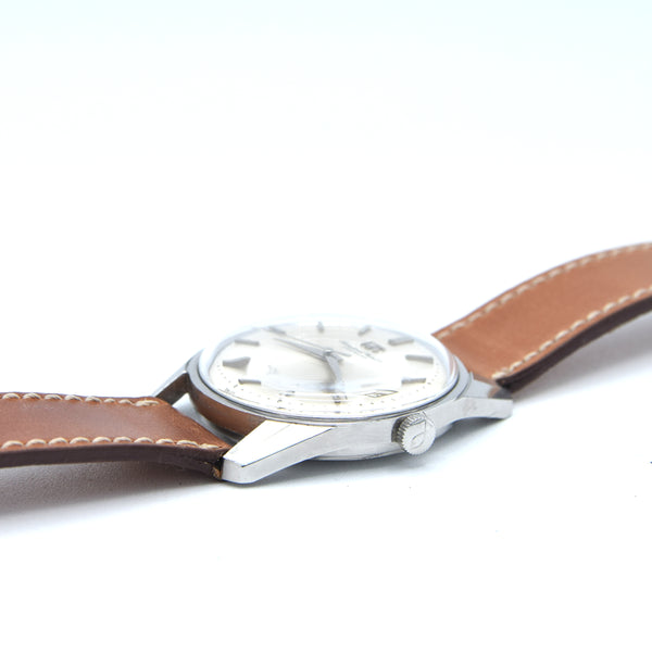 1968 International watch co automatic large wristwatch Ref. R820AD  Cal.8541B hacking cal in steel
