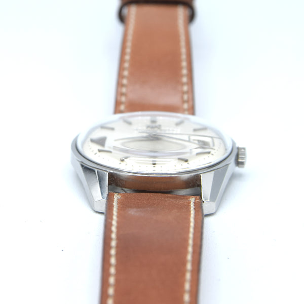 1968 International watch co automatic large wristwatch Ref. R820AD  Cal.8541B hacking cal in steel