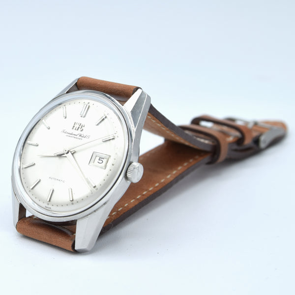 1968 International watch co automatic large wristwatch Ref. R820AD  Cal.8541B hacking cal in steel