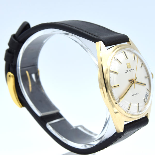 1972-73 Zenith solid 9ct gold Automatic Date 28800 Model S2078 Box - buckle - booklets