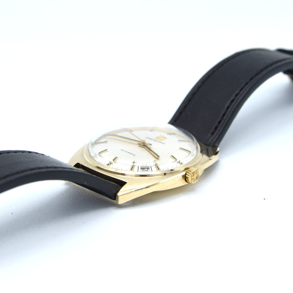 1972-73 Zenith solid 9ct gold Automatic Date 28800 Model S2078 Box - buckle - booklets