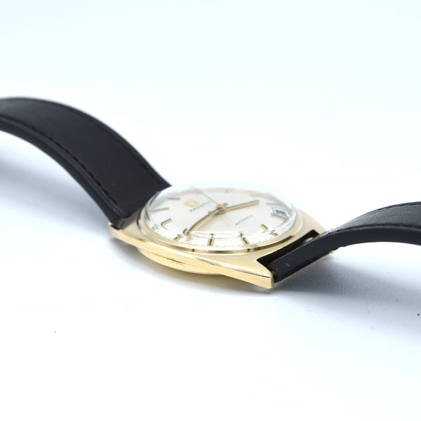 1972-73 Zenith solid 9ct gold Automatic Date 28800 Model S2078 Box - buckle - booklets