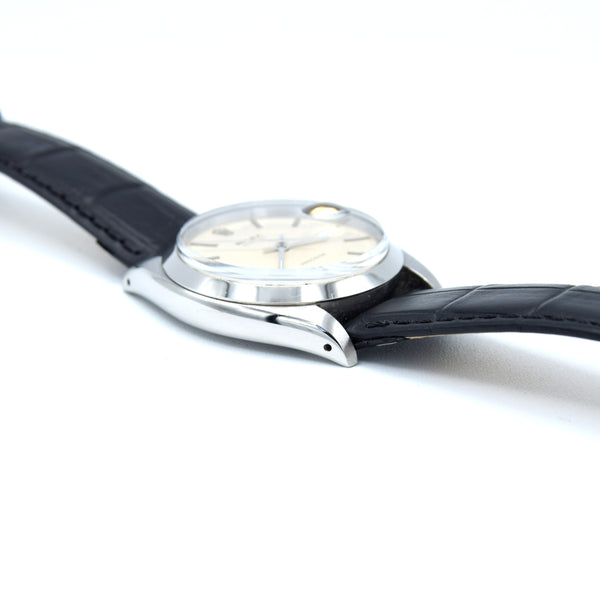 1961 Rolex Oysterdate Precision 6694 Wristwatch with baton Markers in Stainless Steel with raised Rolex original dial