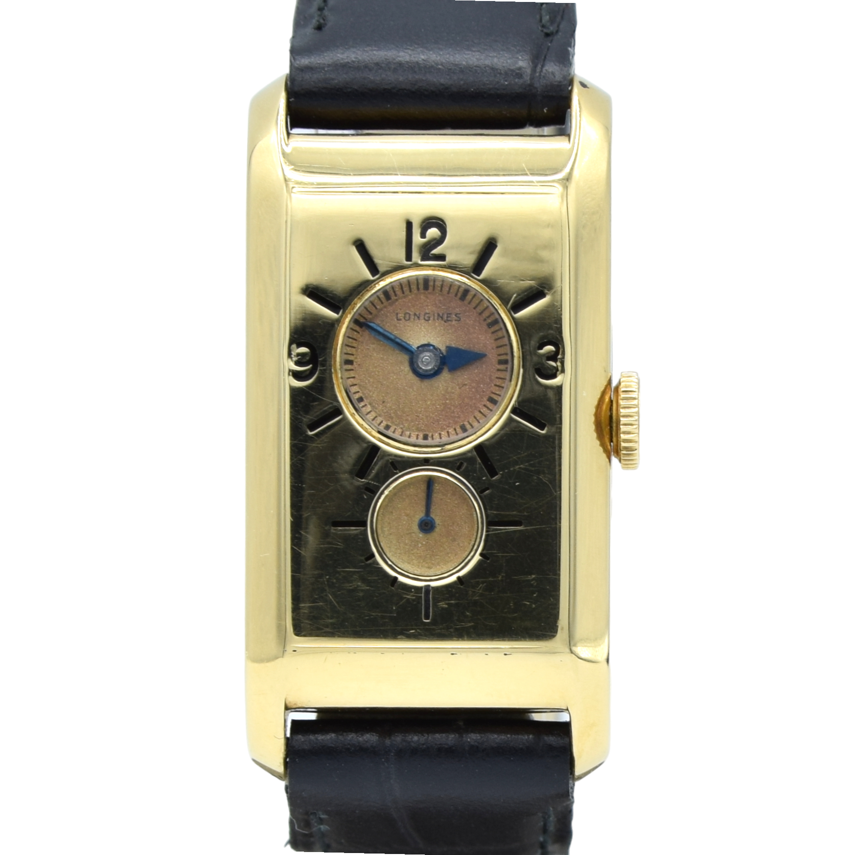 1933 Longines super rare and wonderful Duo-dial solid 18k Doctors watch 'SuperSolo' cal 9.32