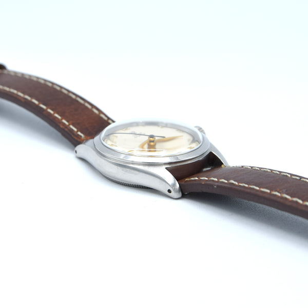 1950s Tudor Oyster Shock-Resisting 'All Arabic numerals' Steel Wristwatch Model 7803 32mm All original