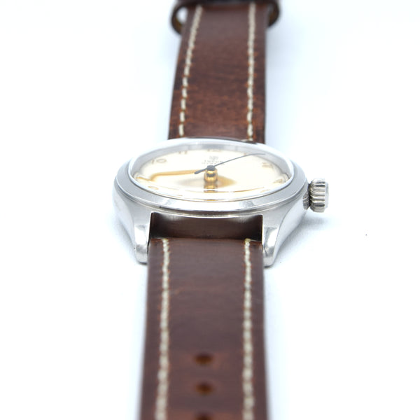 1950s Tudor Oyster Shock-Resisting 'All Arabic numerals' Steel Wristwatch Model 7803 32mm All original