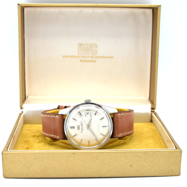 1968 International watch co automatic large wristwatch Ref. R820AD  Cal.8541B hacking cal in steel