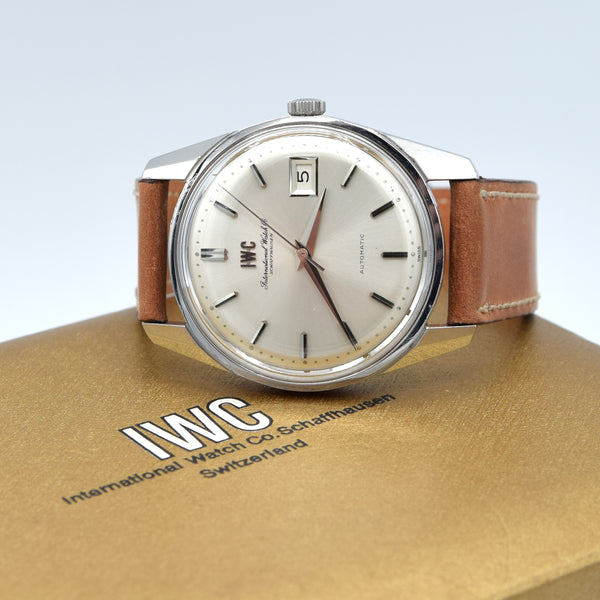 1968 International watch co automatic large wristwatch Ref. R820AD  Cal.8541B hacking cal in steel