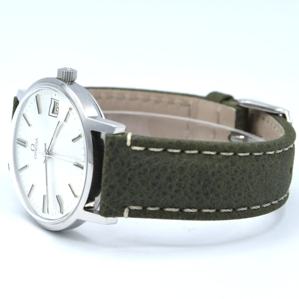 1978 Omega classic manual Wind Date Dress Watch Model 136.0104 in Stainless Steel