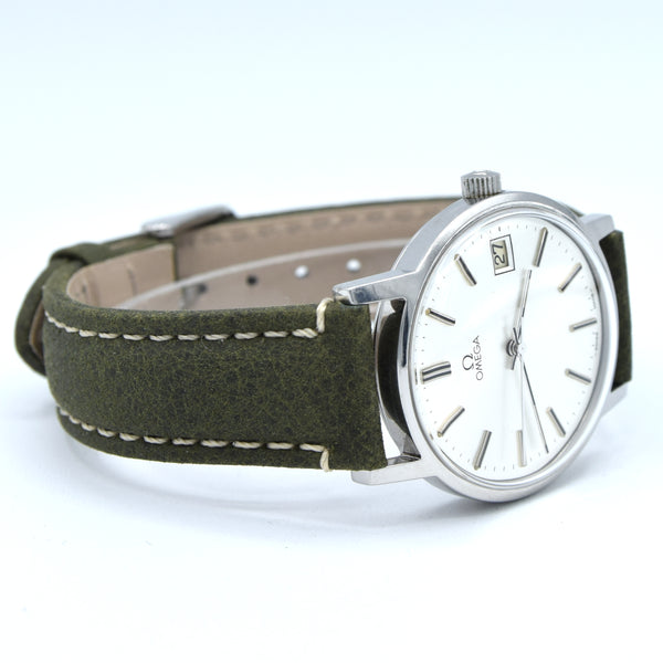 1978 Omega classic manual Wind Date Dress Watch Model 136.0104 in Stainless Steel