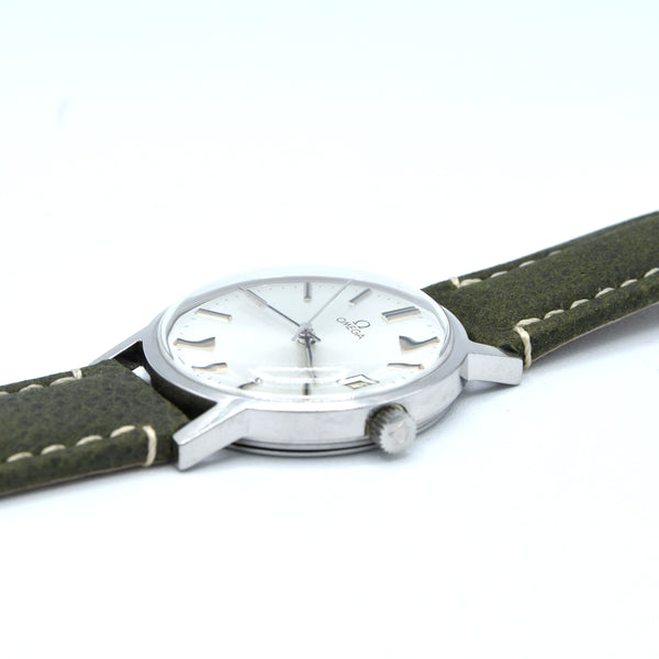1978 Omega classic manual Wind Date Dress Watch Model 136.0104 in Stainless Steel