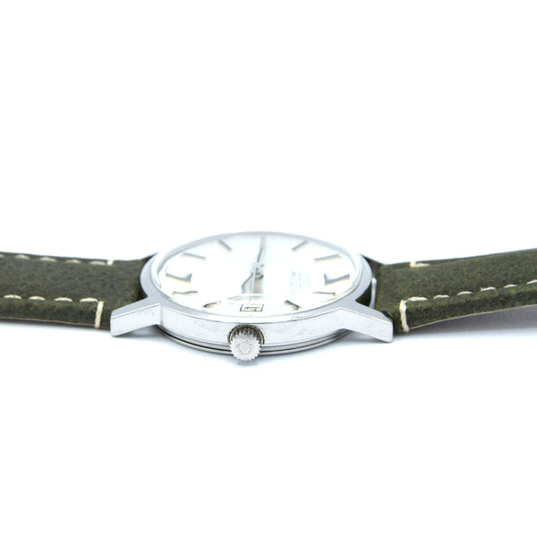 1978 Omega classic manual Wind Date Dress Watch Model 136.0104 in Stainless Steel
