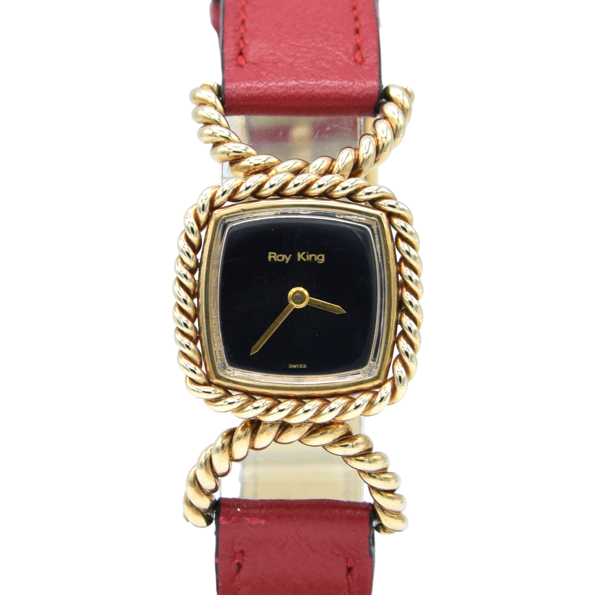 1977 Ladies Designer RoyKing solid 9ct gold rope-twist design Manual Wind Wristwatch
