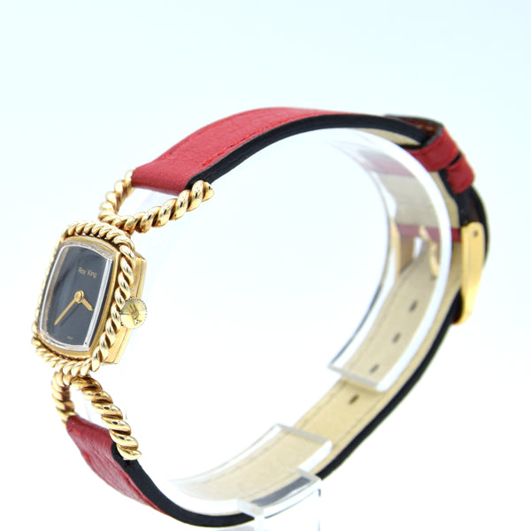 1977 Ladies Designer RoyKing solid 9ct gold rope-twist design Manual Wind Wristwatch