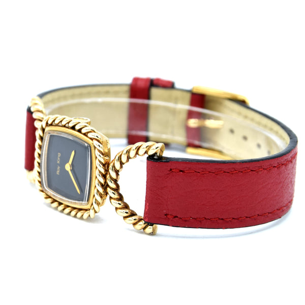 1977 Ladies Designer RoyKing solid 9ct gold rope-twist design Manual Wind Wristwatch