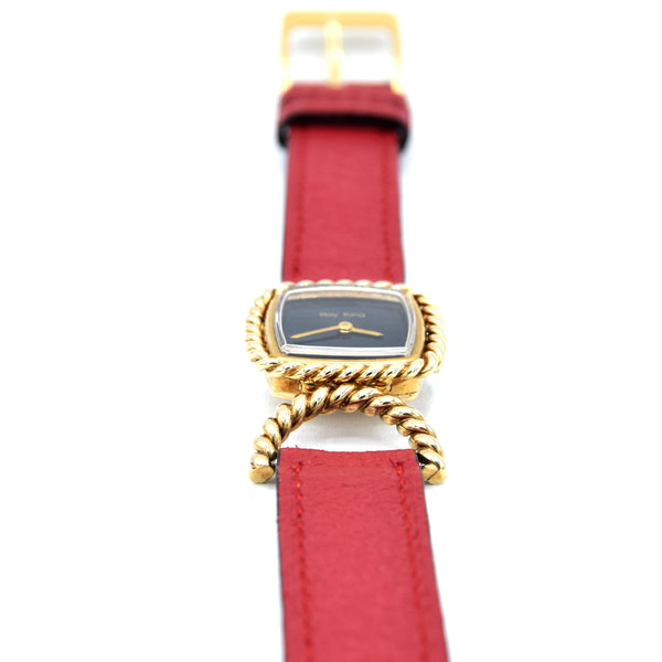 1977 Ladies Designer RoyKing solid 9ct gold rope-twist design Manual Wind Wristwatch
