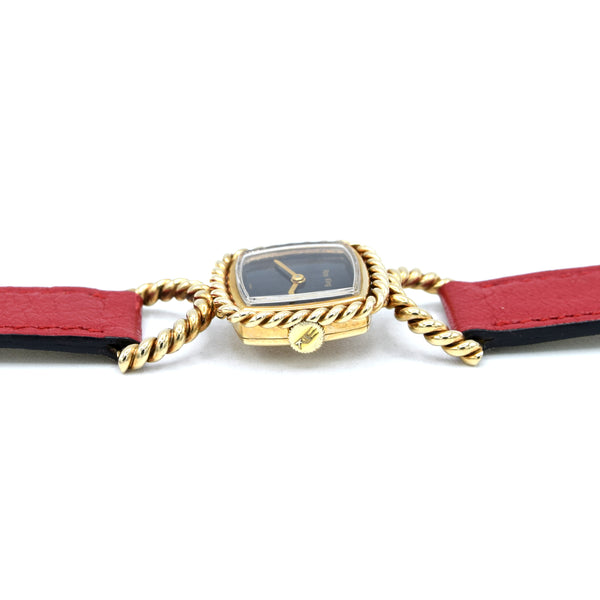 1977 Ladies Designer RoyKing solid 9ct gold rope-twist design Manual Wind Wristwatch