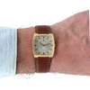 1968 Omega De Ville Unusual solid 18k Gold Tonneau Wristwatch Model 111.084 with sunbeam dial