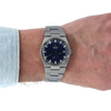 1972 Tissot PR516 Date Wristwatch Model 42630 in Stainless Steel with beautiful satin Blue Dial