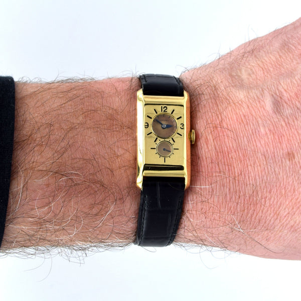 1933 Longines super rare and wonderful 3359 Duo-dial solid 18k Doctors watch 'SuperSolo' cal 9.32