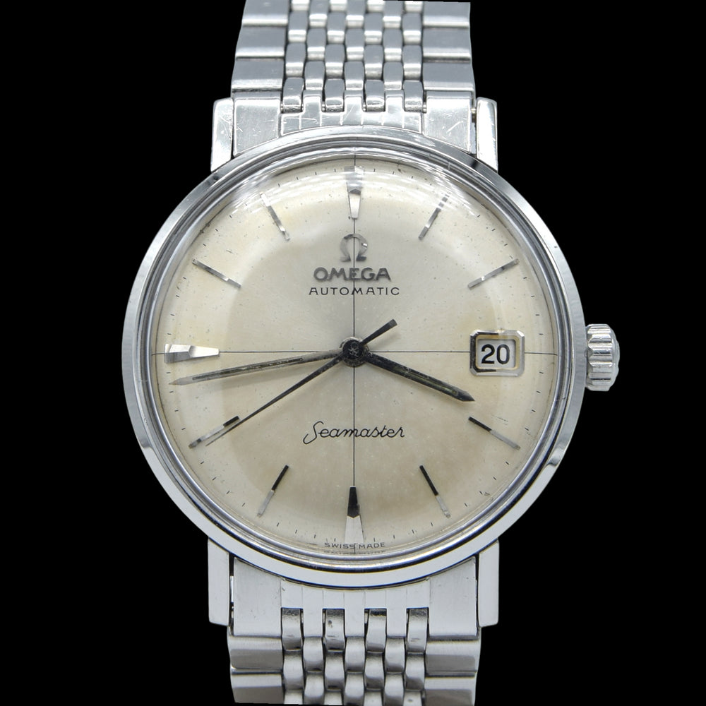 1959 Omega Seamaster Automatic Date Model 14730 in Stainless Steel cross-hair Pre DeVille on bracelet