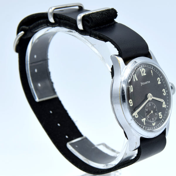 WW2 Helvetia Rare German Military army issue DH Type 2 Wristwatch Cal 82A 1940s