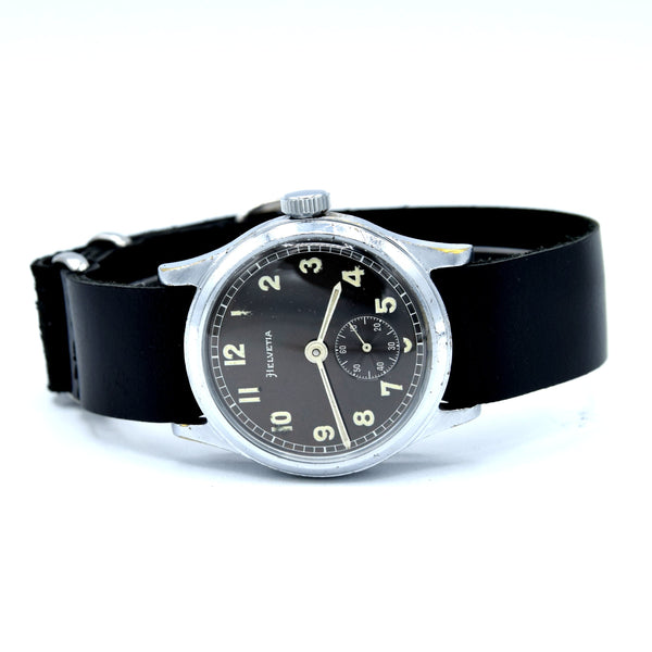WW2 Helvetia Rare German Military army issue DH Type 2 Wristwatch Cal 82A 1940s