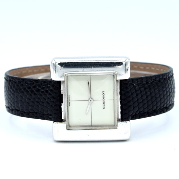 1974 Longines rare 5004 designer Serge Manzon watch 925 sterling silver unisex Watch with Box and deployment