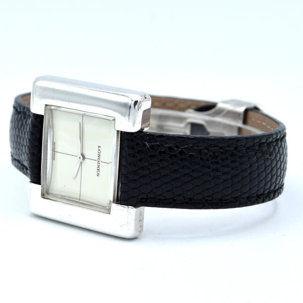 1974 Longines rare 5004 designer Serge Manzon watch 925 sterling silver unisex Watch with Box and deployment