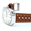 1975 Omega Genève Automatic Large Day/Date Model 166.0170 with Silvered Dial in Stainless Steel with Hooded Lugs