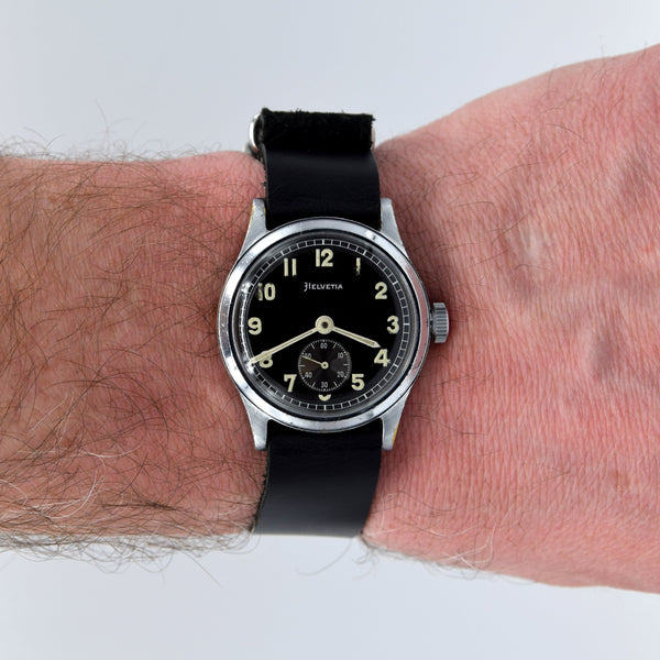 WW2 Helvetia Rare German Military army issue DH Type 2 Wristwatch Cal 82A 1940s