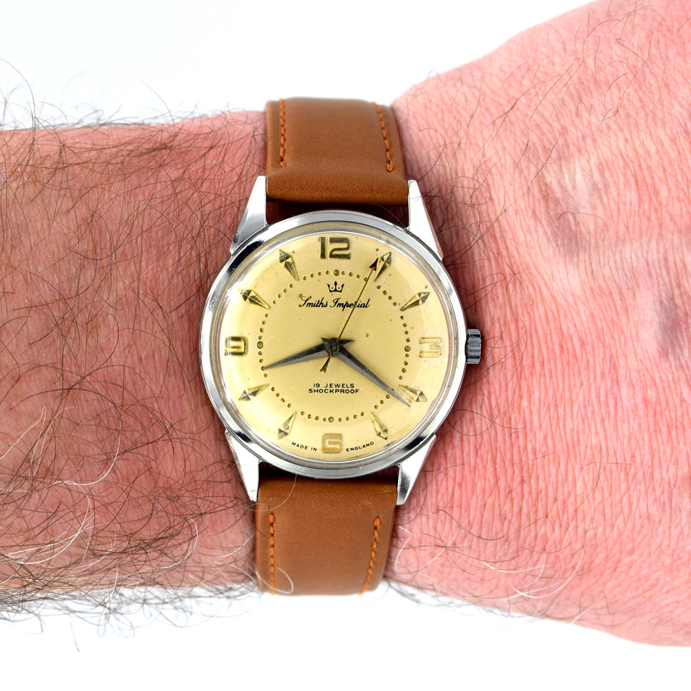 1950s Smiths Imperial all English made Wristwatch in Rarer Stainless Steel Circa 1958-60