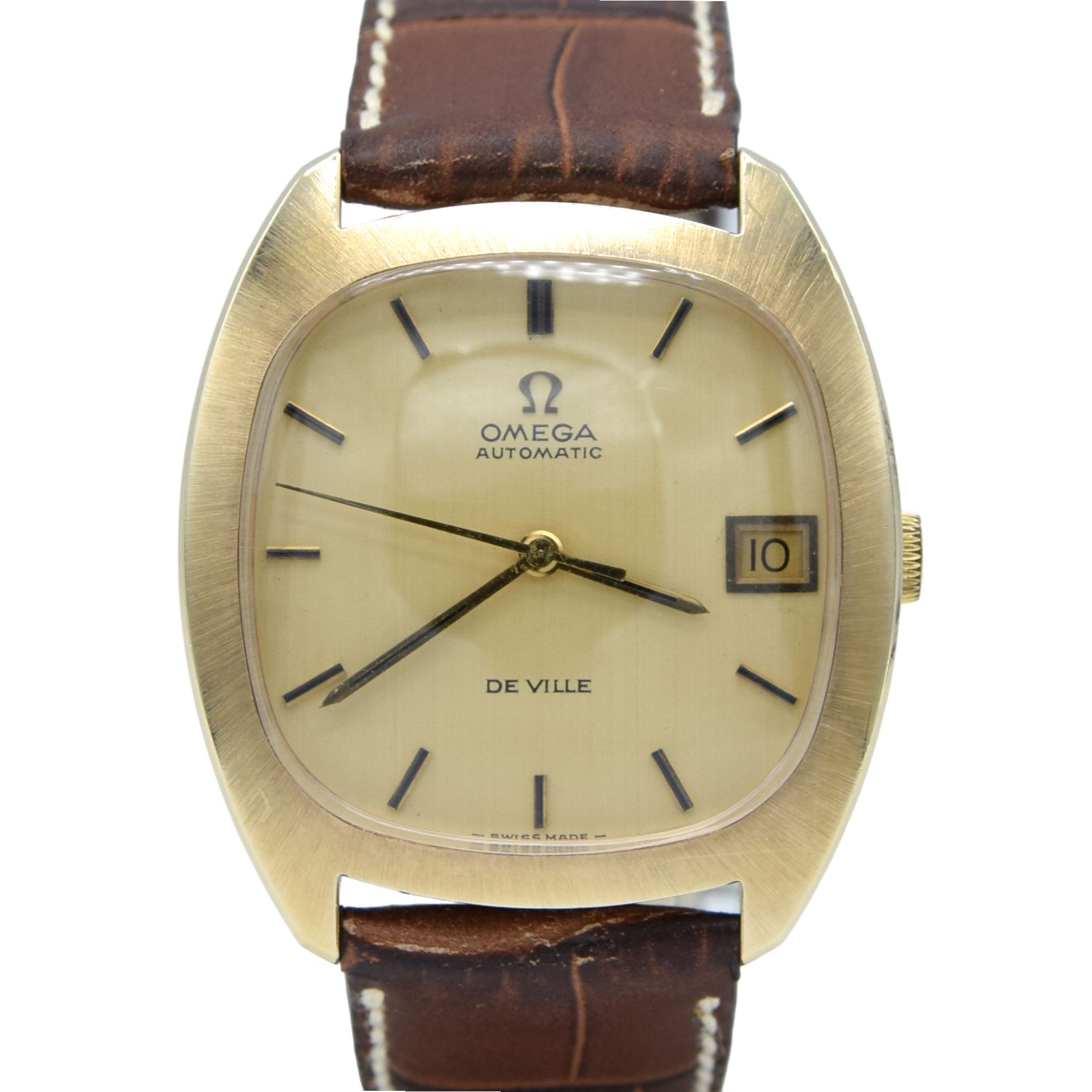 1969 Rare Omega Tonneau De Ville automatic Dress Watch in Solid 9ct Gold English Case Model 1625045