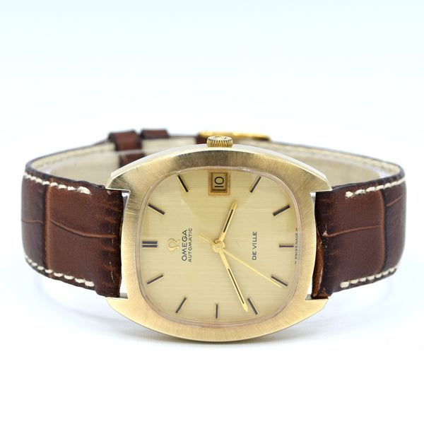 1969 Rare Omega Tonneau De Ville automatic Dress Watch in Solid 9ct Gold English Case Model 1625045