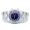 1970s Camy Geneve Alarm Date Model 7809 with Blue Dial in Stainless Steel on Bracelet