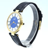 1980 Alfred Dunhill silver 925 sterling 'Blue Bulls eye' swiss quartz dress Wristwatch with strap - buckle - box