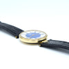 1980 Alfred Dunhill silver 925 sterling 'Blue Bulls eye' swiss quartz dress Wristwatch with strap - buckle - box