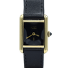 Cartier Ladies classic Vintage Tank Mechanical Manual Wind watch with Black Onyx-Type Dial